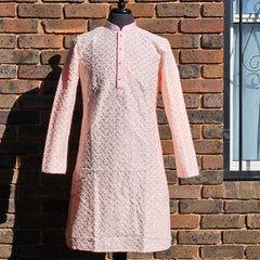 Pink Lucknowi Chikankari Kurta