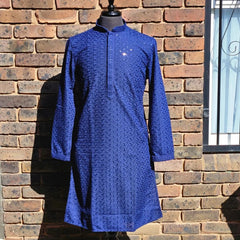 Royal Blue Chikan kurta